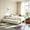 Beige, variant on AUU Twin Size Curved Round Edge Daybed with Padded Backrest, Vintage Nailhead Trim, Chenille Upholstery, Pull-Out Trundle and USB Port