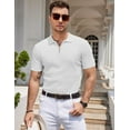 thumbnail image 5 of COOFANDY Mens Textured Knit Polo Shirts Zipper Polo Shirts Short Sleeve Casual Lightweight Golf Shirt, 5 of 5
