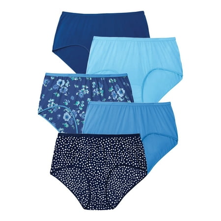 

Comfort Choice Women s Plus Size Pure Cotton Brief 5-Pack Underwear