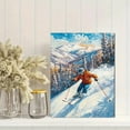 thumbnail image 2 of Winter Sports Skier Canvas Painting， Suitable for Living Room， Bedroom， Office， Ski Lodge， and Mountain Cabin Decor, 2 of 8