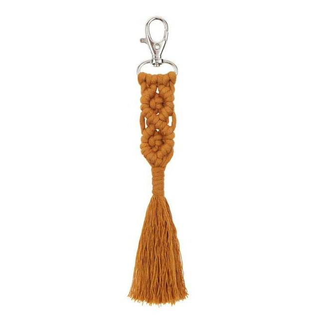 Techinal Tassel Keychains for Women Boho key Holder Keyring Macrame Bag Charm Car Hanging Jewelry Gift for Friends