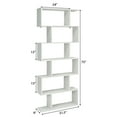 thumbnail image 2 of Gymax 6 Tier S-Shaped Bookshelf Storage Display Bookcase Decor Z-Shelf White, 2 of 10