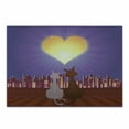 thumbnail image 1 of Cat Lover Cutting Board, Pair of Cats in Love Overlooking the City at Night with Heart Shaped Moon Above, Decorative Tempered Glass Cutting and Serving Board, Small Size, Multicolor, by Ambesonne, 1 of 1