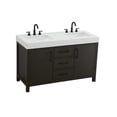 thumbnail image 6 of Elegant Kitchen and Bath 54 inch Double Bathroom Vanity In Mocha Brown, 6 of 10