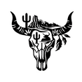 thumbnail image 2 of Bull Skull & Cactus Metal Wall Art, Rustic Iron Sign, Home & Outdoor Decor, 2 of 7
