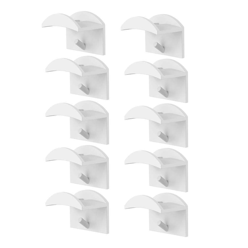 TBOLINE New Adhesive Hat Hooks for Wall (10 Pack) Baseball Caps Hangers Rack (White)