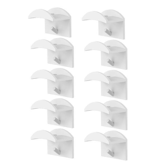 Ganchos adhesivos para sombreros para pared (paquete 10) - Perchero para gorras béisbol (blanco)