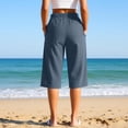 thumbnail image 4 of CheerKidz Women's Summer Loose Short Pants Drawstring Elastic Waist Pockets Lightweight Breathable Comfy Shorts for Travel Fashion Casual, 4 of 6