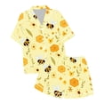 thumbnail image 1 of Girls' Festival Printed Silk Imitation Pajama Short Sleeve Set, 1 of 4