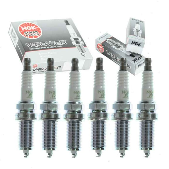 6 pc NGK V-Power Spark Plugs compatible with BMW 530xi 3.0L L6 2006-2007