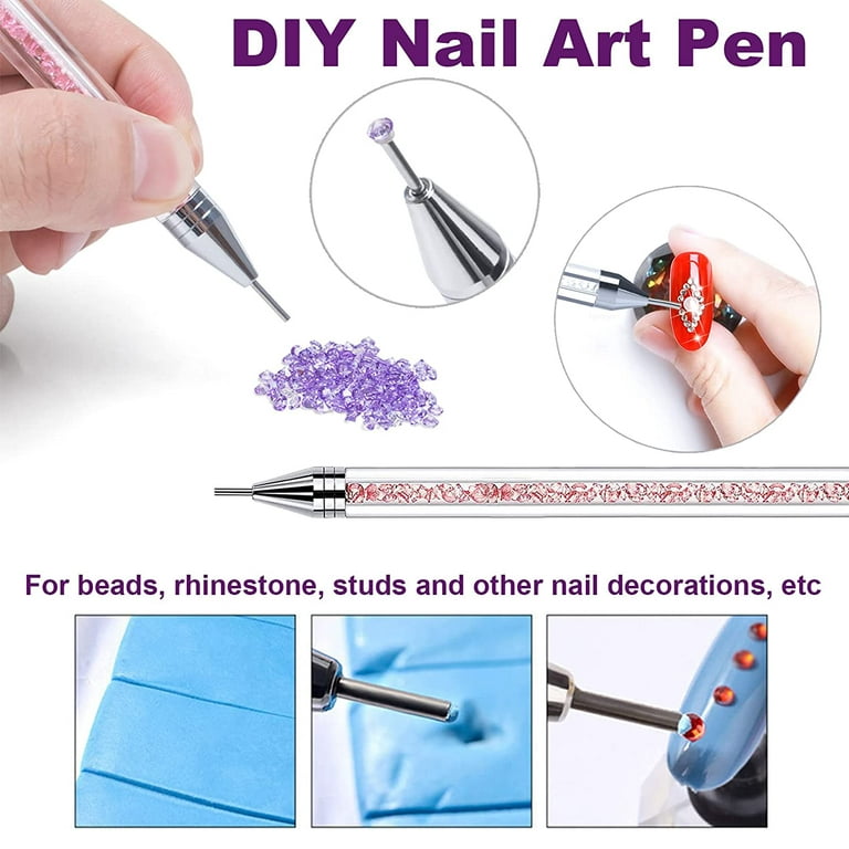Nail Rhinestone Picker Dotting Tool, 3pcs Nail Art Brushes for