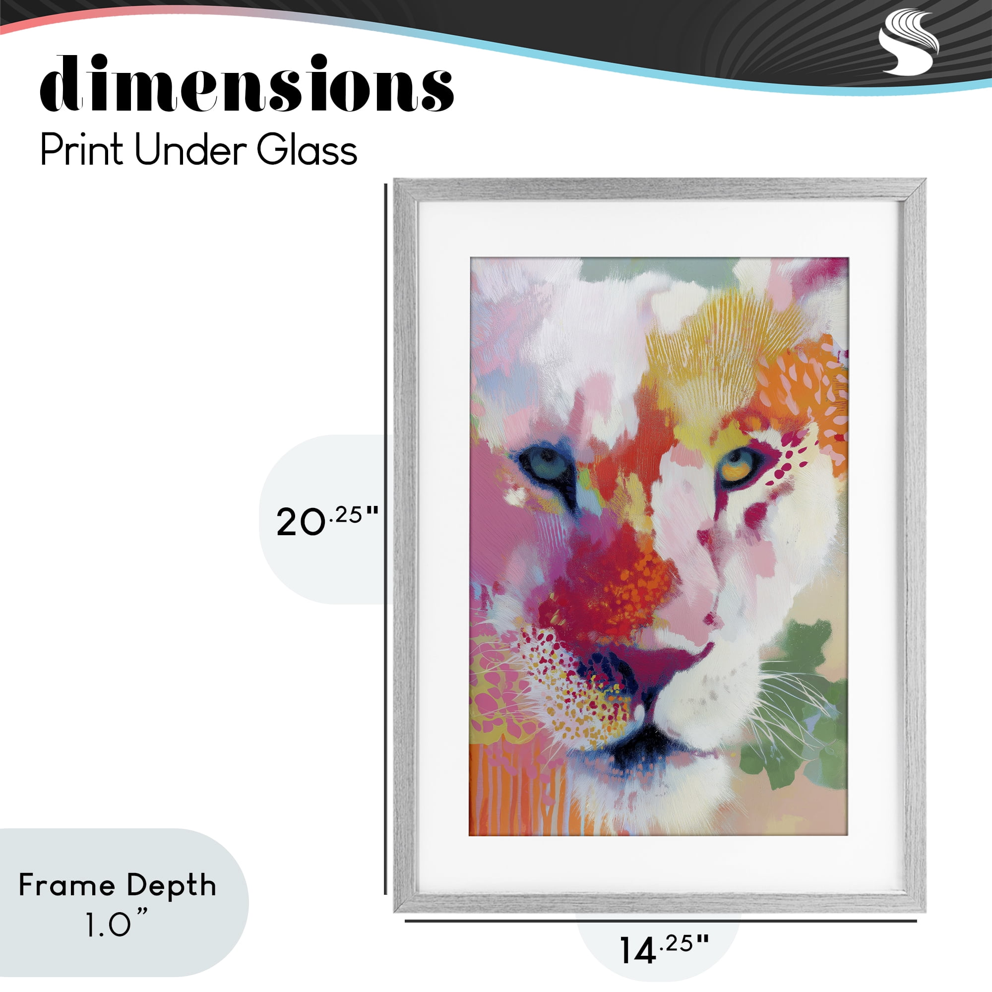 Stupell Industries Lion Eyes with Intense Gaze Gray Framed Print Under Glass, design by Chromatic Storm Studio