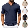 thumbnail image 2 of ZCFZJW Polo Shirts for Men Lightweight Casual Summer Soft Cotton Pique Short Sleeve Golf Shirts with Pocket Classic Casual Moisture Wicking Polos Khaki XL, 2 of 8