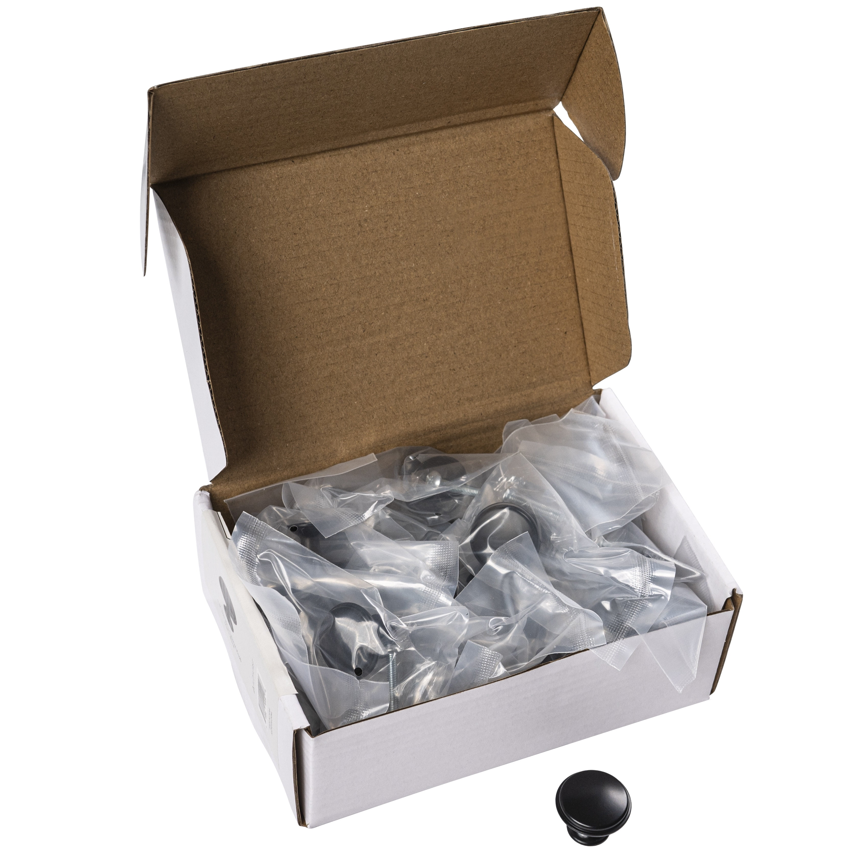 Aldhurst 30 Pack 1.1 inch Round Cabinet Knob Matte Black Zinc (0.04 lb)
