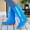 Blue, variant on YTCAMLO Glitter Tall Rain Boots for Women Casual Mid Calf Waterproof Slip On Garden Boots Non-slip Outdoor Mud Rain Shoes