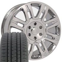 OE Wheels FR98 20 Inch Rims and Tires Fit Expedition Style 6x135 20x8.5 Chrome - Hollander 3788 - Dueler H/L Alenza 275/55-20 (Set of 4)