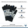 thumbnail image 4 of CTM  Knit Color Block Touchscreen Compatible Winter Gloves (Women), 4 of 4