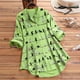 thumbnail image 2 of Blusa tipo camisa para mujer, casual, con estampado de gato, manga larga, 2 of 4