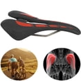 thumbnail image 2 of Sillín ergonómico para bicicleta de montaña, funda de cojín hueca, accesorio para ciclismo (negro y rojo), 2 of 12
