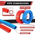 thumbnail image 2 of EFIELD Pex-b Pipe/Tubing, Blue & Red 1/2 inch 2 x100 ft (200 ft) Length,100 Pcs 1/2" Cinch Clamps, Pipe Cutter,(AB-2), 2 of 8