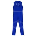 thumbnail image 4 of iiniim Kids Girls Shiny Full Body Unitard Rhinestone One Piece Leotard Sleeveless Gymnastics Dancewear Blue 6, 4 of 7