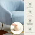thumbnail image 6 of 31 Inch Accent Chair with Ottoman, Modern Teddy Plush  Upholstered Single Sofa Chair with Metal Legs, Comfy Leisure Side Armchair for Living Room, Bedroom, Office, Apartment, Blue, 6 of 9