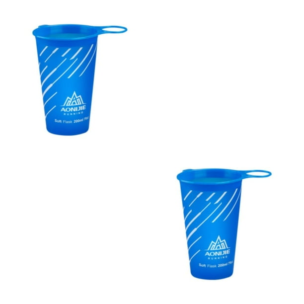 Toystoory Botellas de agua con frasco blando, cómodas y portátiles, para actividades al aire libre, 200 ml, alta capacidad, azul oscuro, 200 ml azul oscuro 200ml 2Conjunto