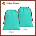 thumbnail image 4 of Super Soft Fabric Gift Bag Contraction Free Bag Mouth Pull Rope Design Red Ribbon Mouth For The Festival Teal Small, 4 of 8