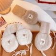 thumbnail image 5 of Fashion New Cute Bear Outdoor Riding Foldable Cold Protection Tie Plush Earmuffs Plush Ear Cover Ear Warmer Soft Plush Earflap BEIGE, 5 of 8