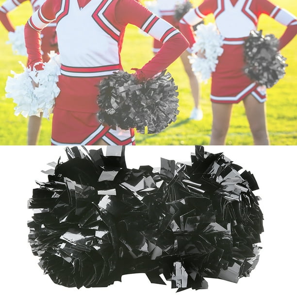 2-Pack Rainbow Cheerleading Pom Poms - Fluffy PES Plastic Pompoms For Sports Games & Team Spirit