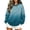Blue, variant on Women's Leopard Print Gradient Sweatshirt, Long Sleeve Loose Crew Neck Pullover Casual Top