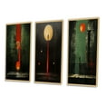 thumbnail image 3 of Designart "Urban Solitude under the Full Moon IV" Modern Geometric Framed Wall Art Set Of 3 - Red Abstract Geometric Frame Canvas Set For Living Room Decor, 3 of 6