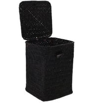 Hemoton Woven Storage Box Woven Box with Lid Sundries Basket Desktop Storage Holder ( Style)