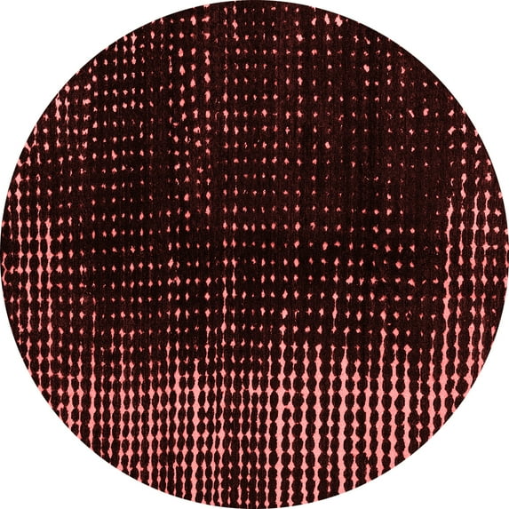 Ahgly Company Indoor Round Abstract Red Modern Area Rugs, 6' Round