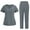 Dark Gray, variant on Scrubs for Women Set V-Neck Top & Pants Medical Scrubs Nurse Uniform Clinical Modern Suit with 3 Pockets