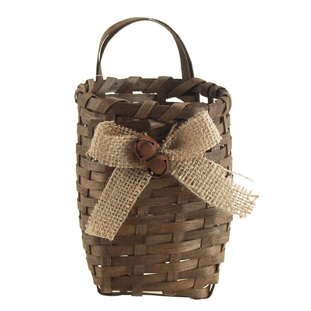 Wicker Baskets Burlap Straw Pouch, 51/2Inch, Grey