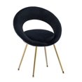 thumbnail image 2 of Motent Black Velvet Modern accent/Conversation Lounge Chair With Gold Plated Legs, unique appearance，Suitable For Office, Lounge, Living Room，set of 2, 2 of 9