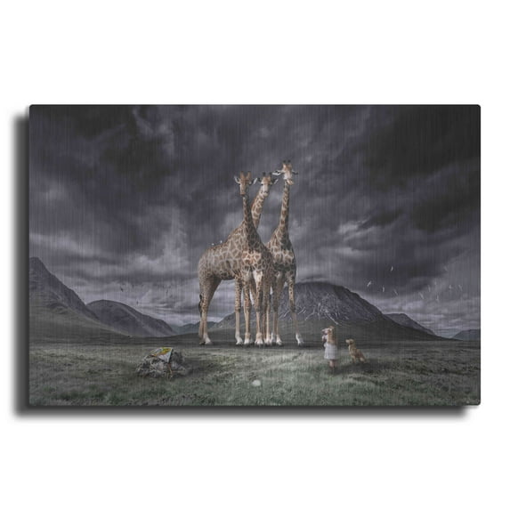 Luxe Metal Art 'Long Neck Scotland' by Alan, Metal Wall Art, 36"x24"