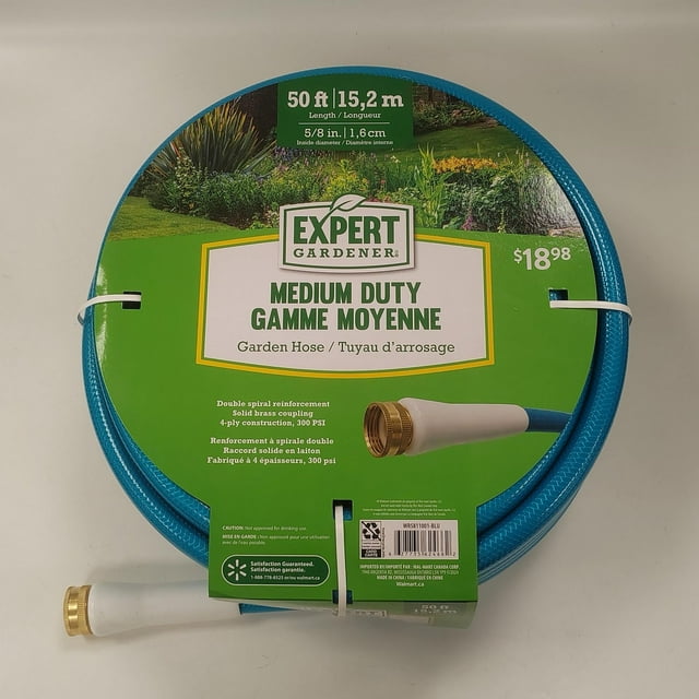 Expert Gardener 50FT Medium Duty Garden Hose, maximum 300 psi