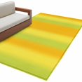 thumbnail image 2 of Green Yellow Gradient Washable Area Rugs 4'x6', Minimalist Art Ombre Striped Texture Low Pile Throw Living Room Rug Non-Slip Sturdy Edge Binding Carpet for Indoor Entryway Bedside Kitchen, 2 of 9