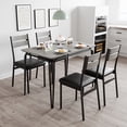 thumbnail image 2 of Bingirl 5-Piece Breakfast Nook Dining Set with 4 Chairs - Dining Table for 4 Gray, 2 of 6