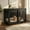 black, variant on Nordee 47.2 Inch Dog Crate Furniture , 35.4" Tall Thick Wooden Dog Kennel TV Stand with Sliding Metal Door, Black