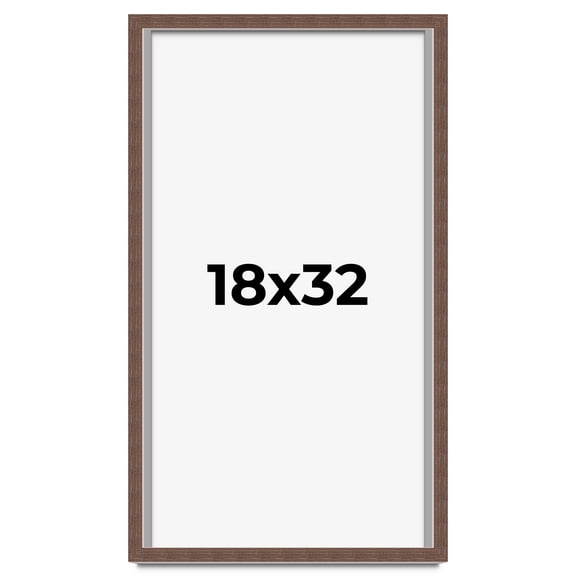 18x32 Shadow Box Frame Brown | 1.125 inches Deep Real Wood Rustic Shadowbox Display Frame | UV