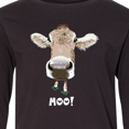 thumbnail image 4 of Inktastic Moo Cute Brown Holstein Cow Long Sleeve Youth T-Shirt, 4 of 5