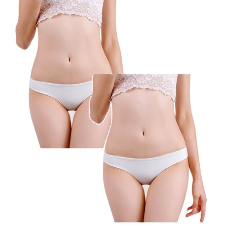 

Womens Underwear Brief Breathable Lace Ice Silk Low Waist Panties2PC