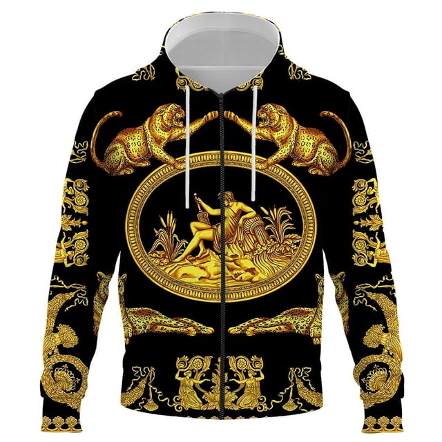 Sudadera con capucha informal de moda para hombre, con estampado 3D, patrón abstracto de lujo, ropa de calle para hombre y mujer, sudadera con cremallera
