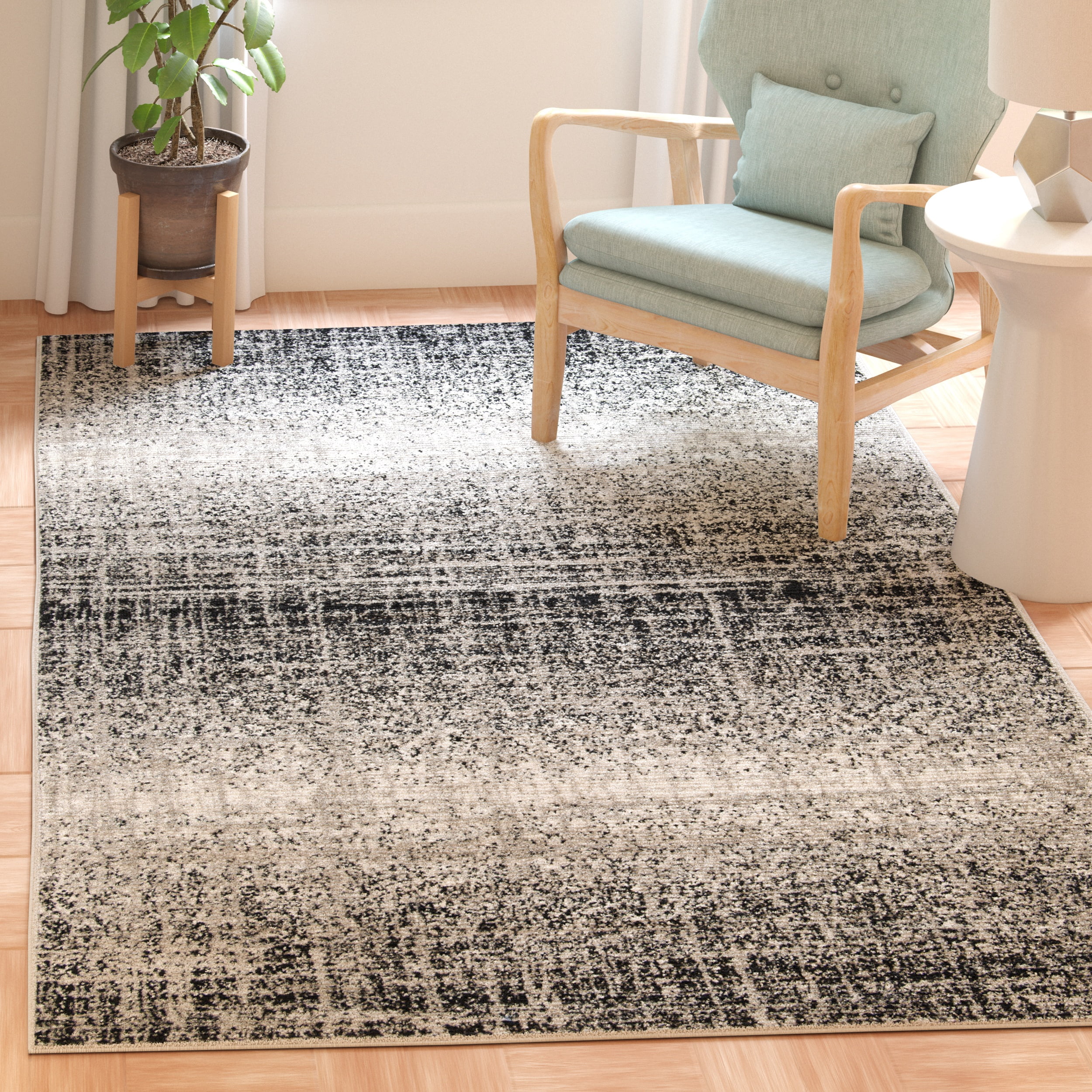 Safavieh Adirondack Kiersten Abstract Area Rug, Silver/Black, 5'1" x 7'6"