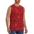 thumbnail image 2 of Haiem Men's Red Glitter Print Tank Tops Summer Sleeveless Cut Off Workout T-Shirts Fitness Vest Athletic Undershirts-3X-Large, 2 of 8