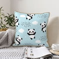 thumbnail image 6 of Kll Cute Panda Bear Decorative Throw Pillow Covers Velvet Soft For Couch Sofa Bedroom Living Room Outdoor -18"X18", 6 of 8