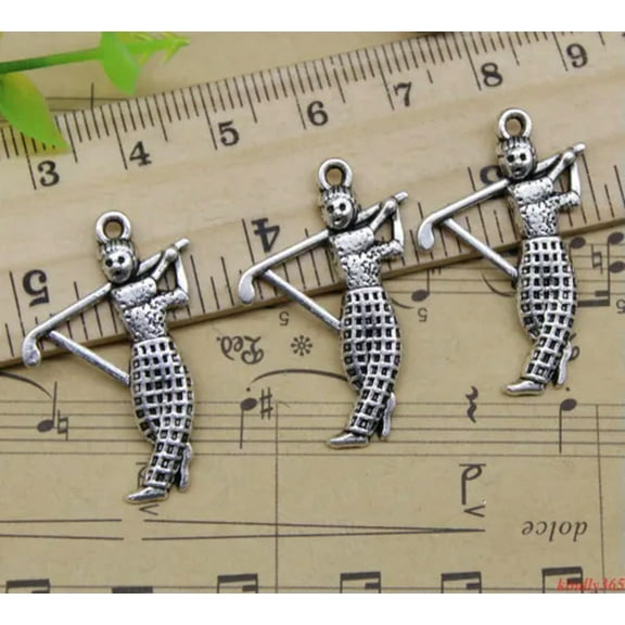 U8MO 6/20/100pc retro style Golf player alloy charms pendants 31x20mm-20pcs